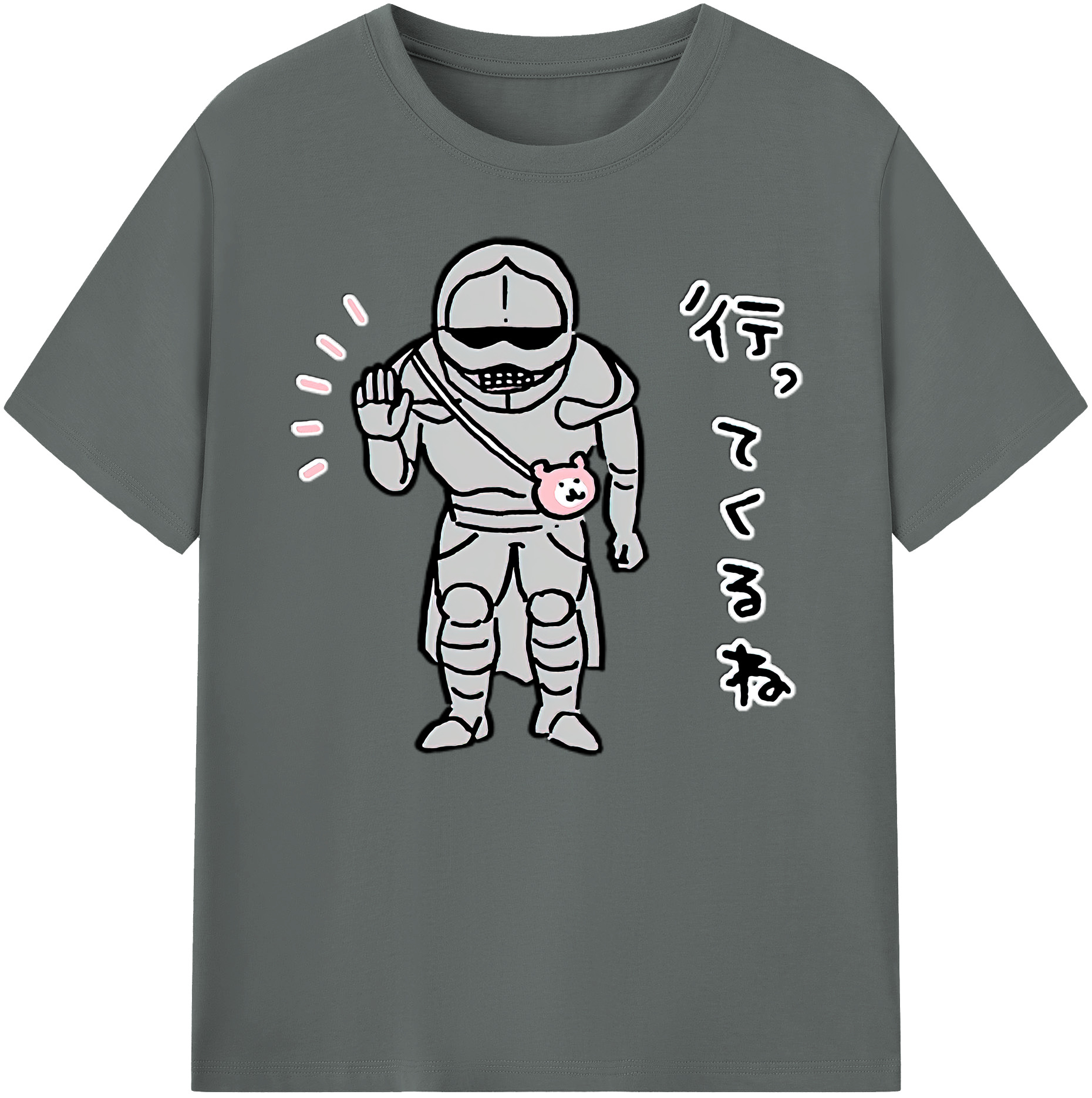 （画像用） ちいかわ 労働の鎧さん Chii-kawa Mr. Armor of Labor 綿100％ メンズ半袖Tシャツ｜肌触りやわらか＆通気性